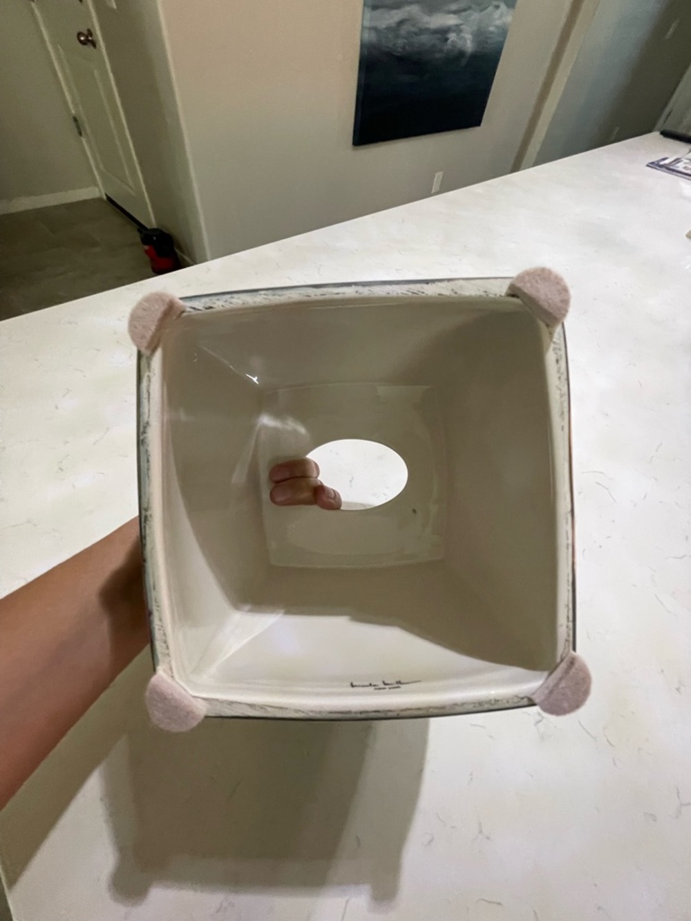Nicole Miller New York Oasis Ceramic Tissue Box Cover - Like New - Picture 7 of 9